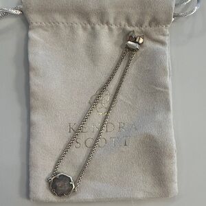 Kendra Scott Adjustable Gold Bracelet with Labradorite Stone.